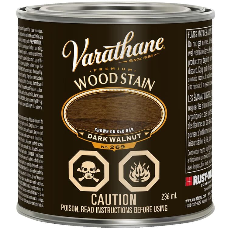 Premium Wood Stain - Dark Walnut, 236 ml