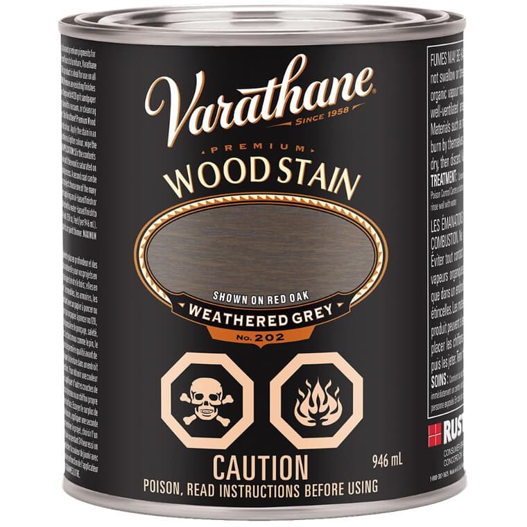 Premium Wood Stain - Weathered Grey, 946 ml