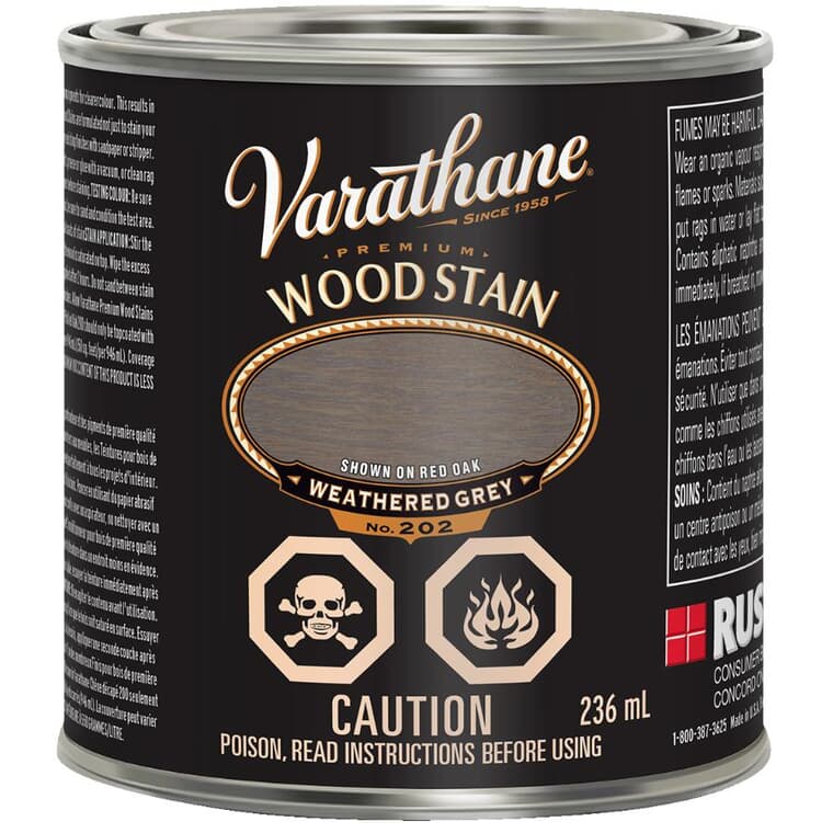 Premium Wood Stain - Weathered Grey, 236 ml