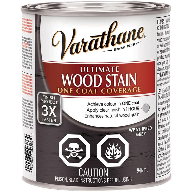 Ultimate Wood Stain - Weathered Grey, 946 ml