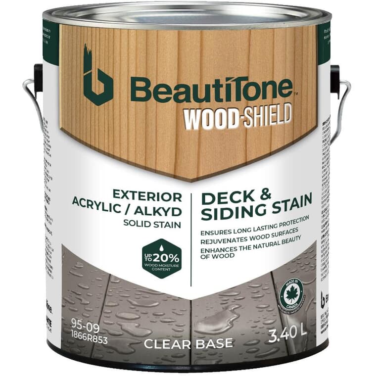 Acrylic Alkyd Deck & Siding Stain - Solid Clear Base, 3.4 L