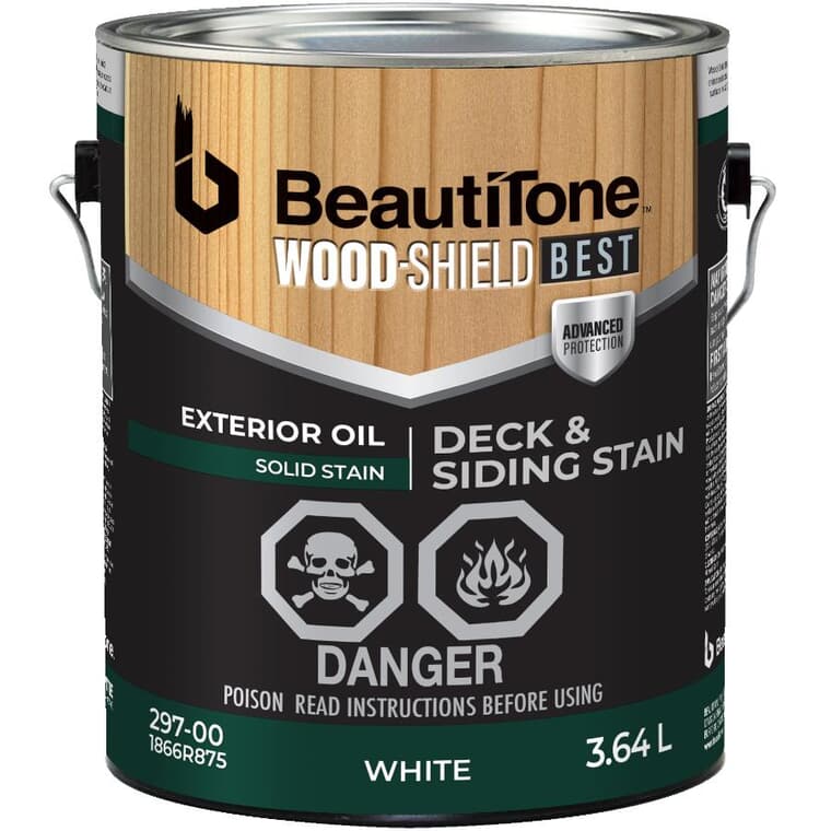 Oil Deck & Siding Stain - Solid White, 3.64 L
