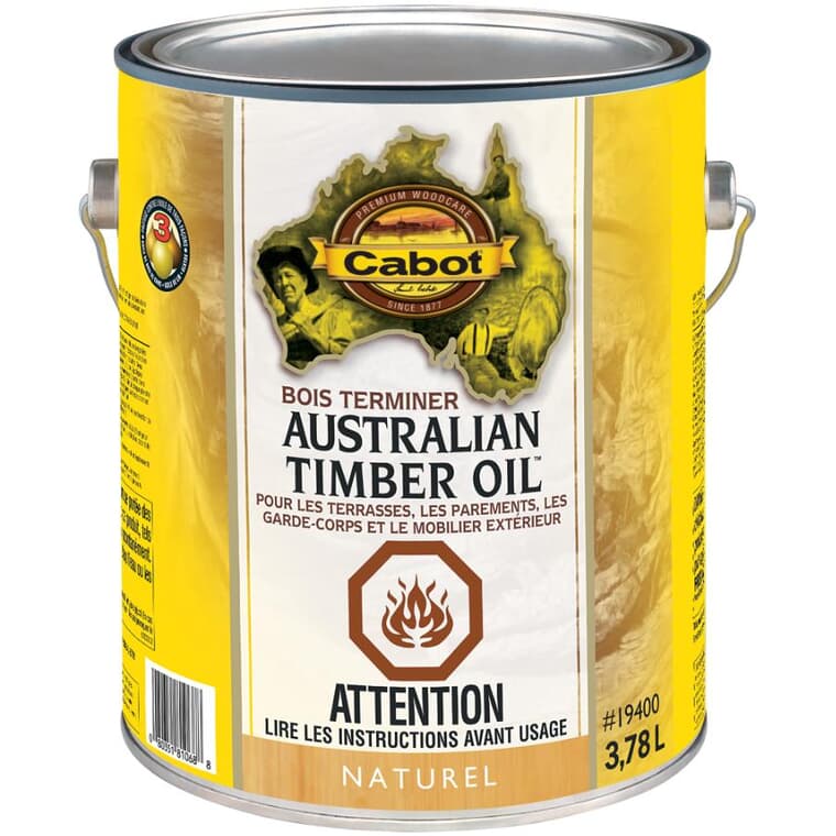 Enduit de finition Australian Timber Oil pour bois, naturel, 3,78 L