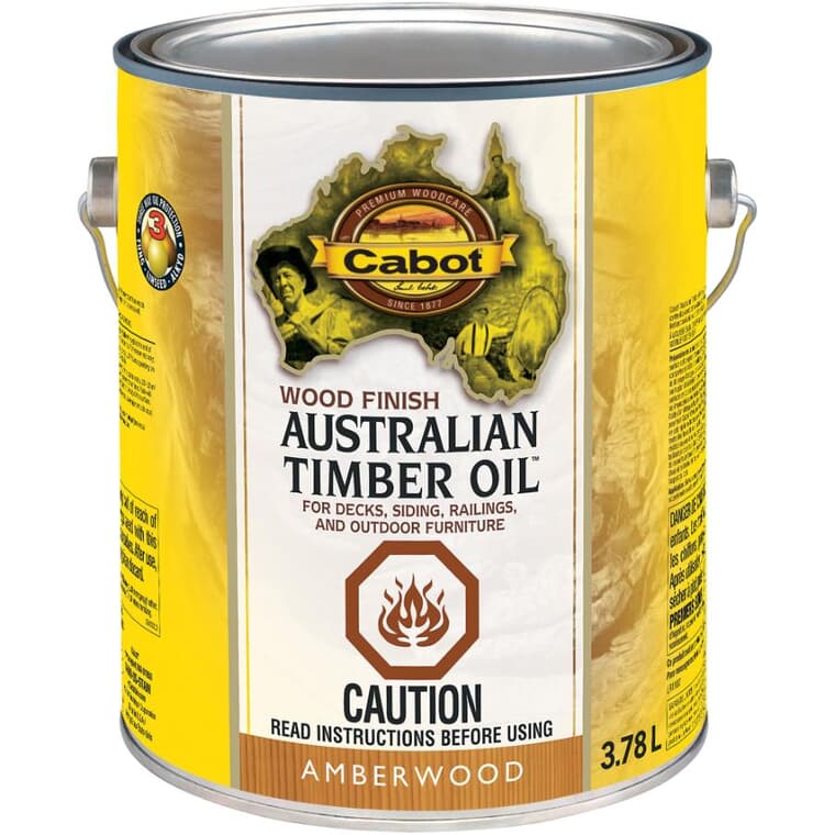 Enduit de finition Australian Timber Oil pour bois, ambre, 3,78 L