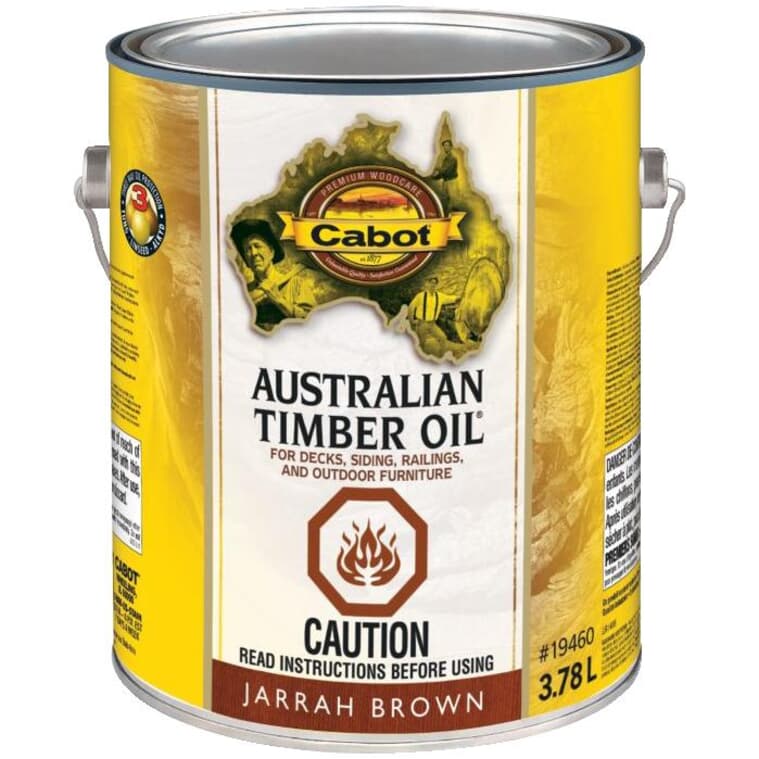 Enduit de finition Australian Timber Oil pour bois, brun eucalyptus, 3,78 L