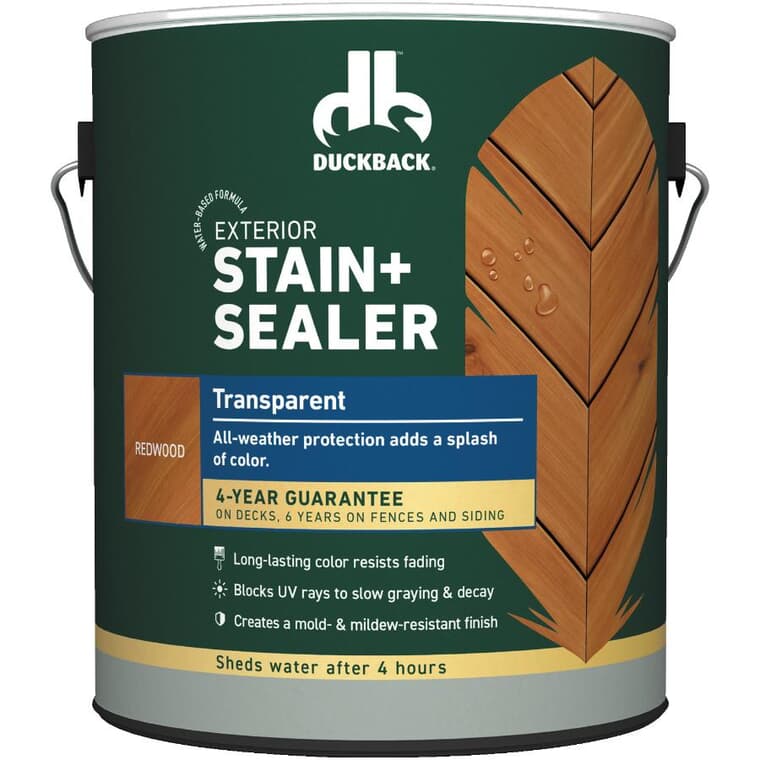 Exterior Transparent Stain & Sealer - Redwood, 3.7 L