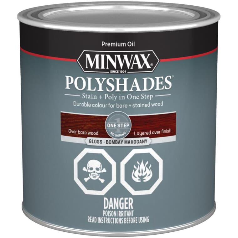 PolyShades Stain & Polyurethane - Gloss Mahogany, 236 ml