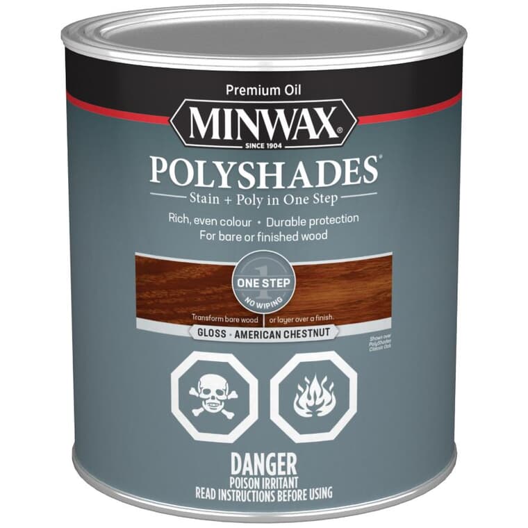 PolyShades Stain & Polyurethane - Gloss Chestnut, 946 ml