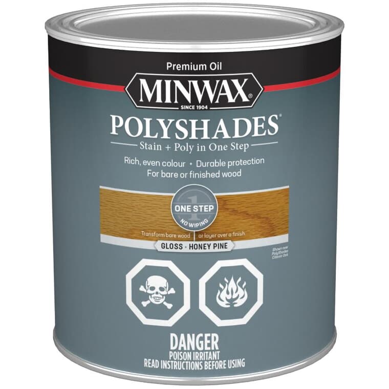 PolyShades Stain & Polyurethane - Gloss Honey Pine, 946 ml