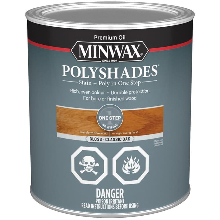 PolyShades Stain & Polyurethane - Gloss Classic Oak, 946 ml