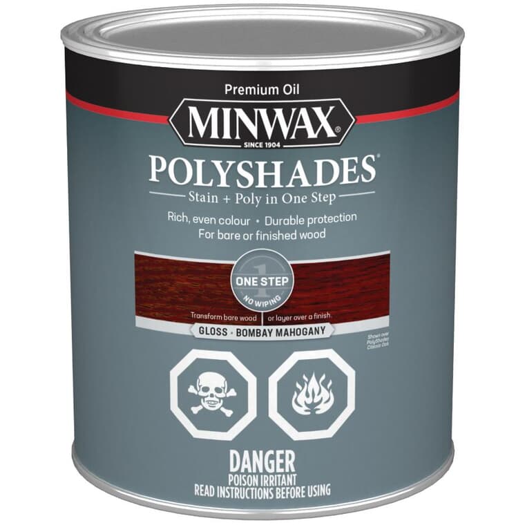 PolyShades Stain & Polyurethane - Gloss Mahogany, 946 ml