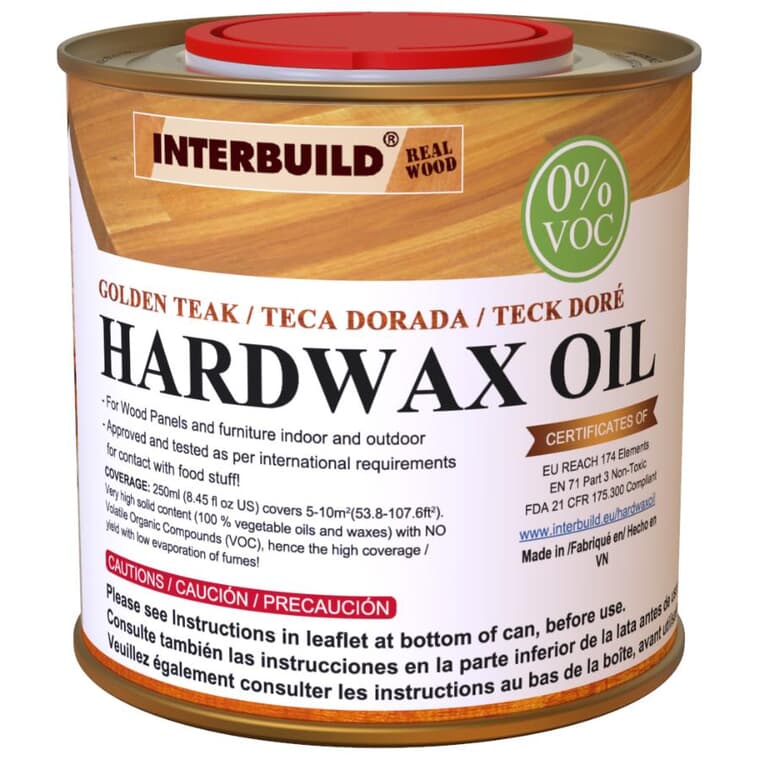 Food Grade Hardwax Oil - Golden Teak, 250 ml