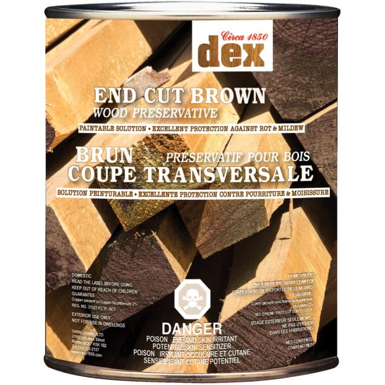 Scellant de préservation du bois Dex, coupe transversale, brun, 946 ml