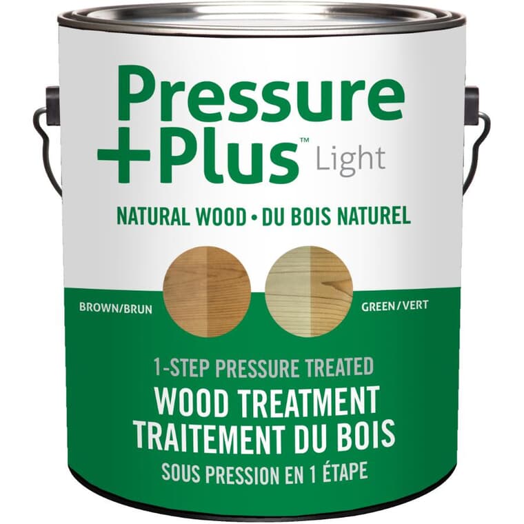 1 Step Pressure Treated Wood Treatment - Light Brown, 3.78 L
