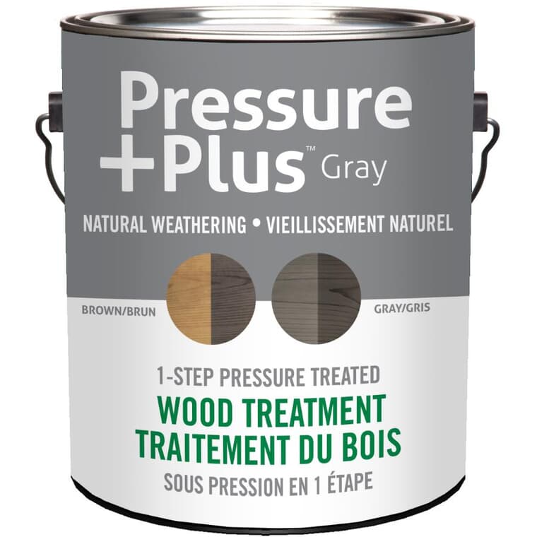 1 Step Pressure Treated Wood Treatment - Grey, 3.78 L