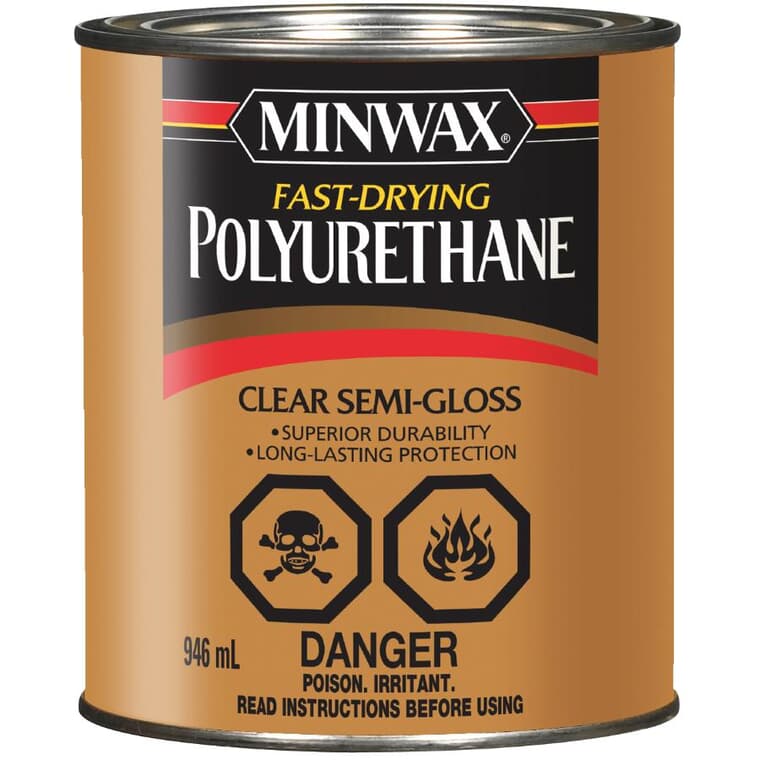 Fast Drying Polyurethane Finish - Semi Gloss Clear, 946 ml