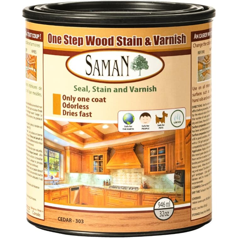 One Step Wood, Stain & Varnish Finish - Cedar, 946 ml