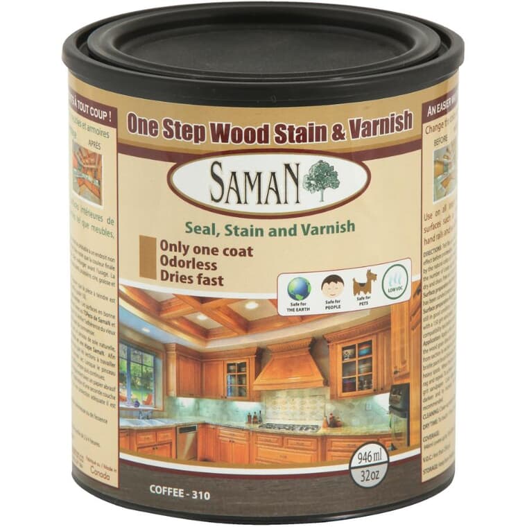 One Step Wood, Stain & Varnish Finish - Coffee, 946 ml