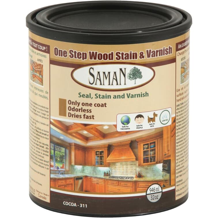 One Step Wood, Stain & Varnish Finish - Cocoa, 946 ml