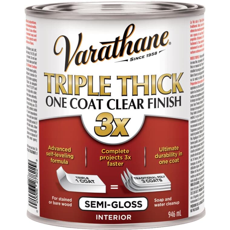 Triple Thick One Coat Finish - Clear Semi-Gloss, 946 ml