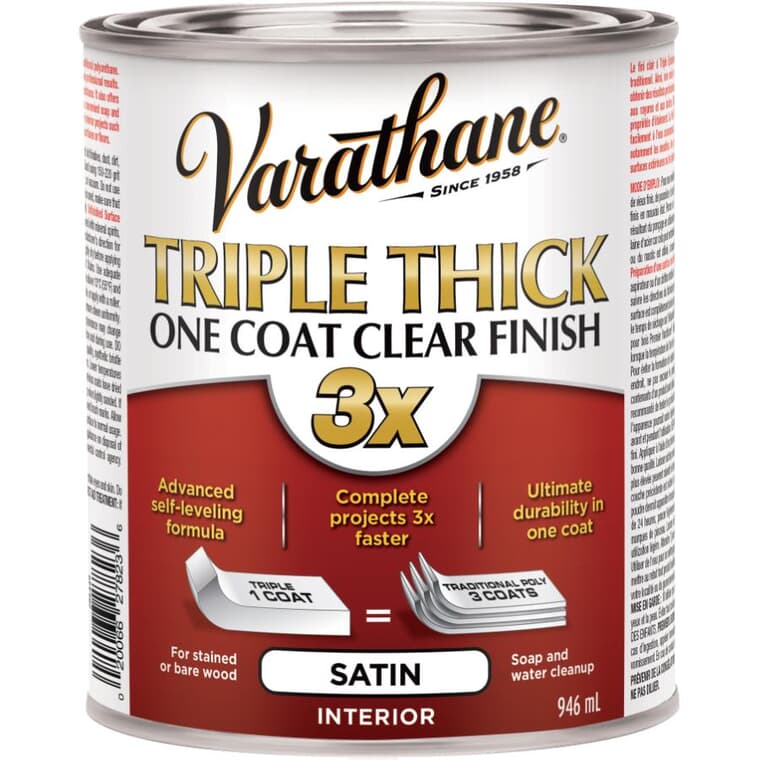 Triple Thick One Coat Finish - Clear Satin, 946 ml