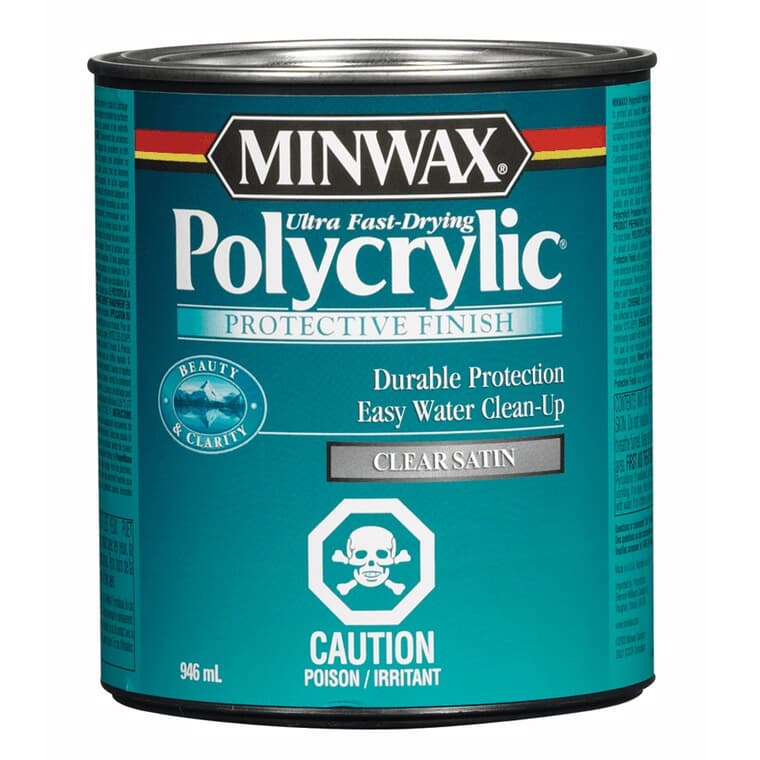 Polycrylic Protective Finish - Clear Satin, 946 ml