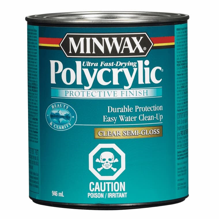 Polycrylic Protective Finish - Clear Semi-Gloss, 946 ml