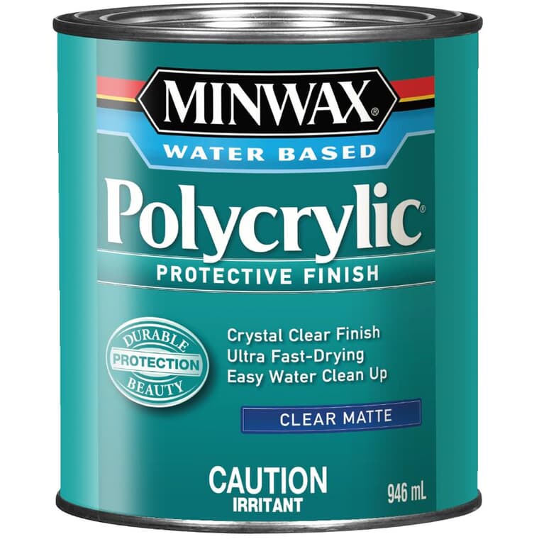 Polycrylic Protective Finish - Clear Matte, 946 ml