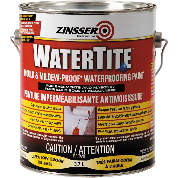 WaterTite Mould & Mildew-Proof Waterproofing Paint - White, 3.7 L