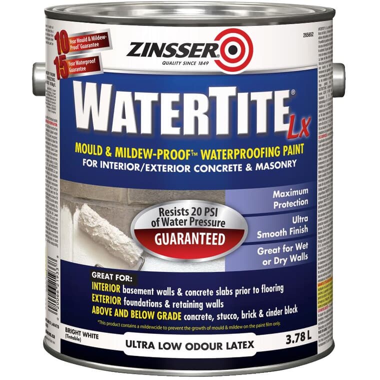 WaterTite Mould & Mildew-Proof Waterproofing Paint - White, 3.7 L