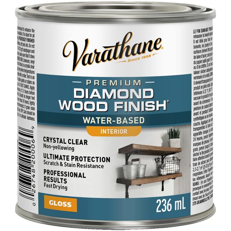 Premium Interior Diamond Wood Finish - Crystal Clear Gloss, 236 ml
