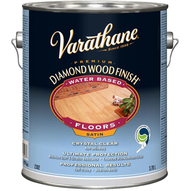 Premium Diamond Wood Finish - for Floors, Crystal Clear Satin 3.78 L