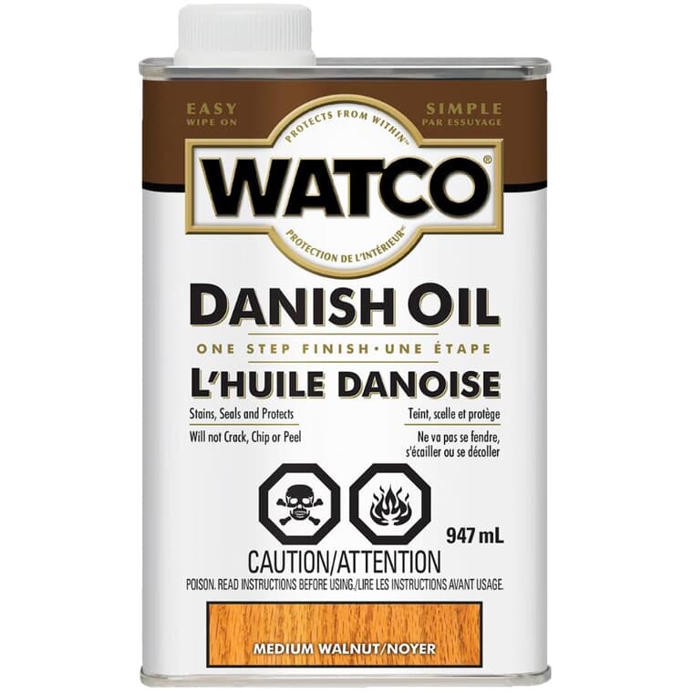 Danish Oil Finish - Medium Walnut, 947 ml
