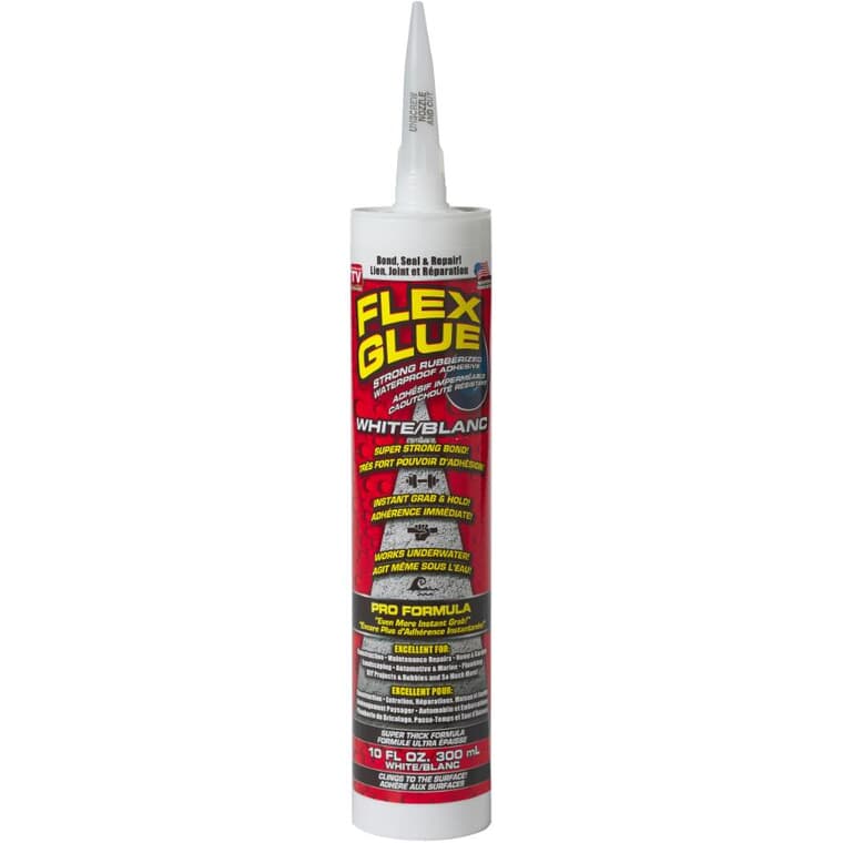 Strong Rubberized Waterproof Adhesive - White, 10 oz