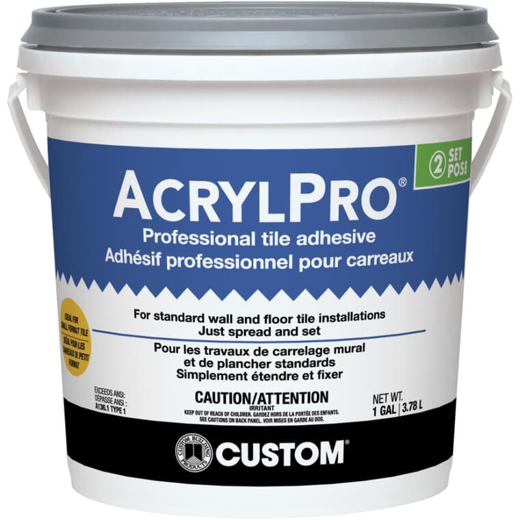 Adhésif AcrylPro pour carreaux de céramique, 3,78 L