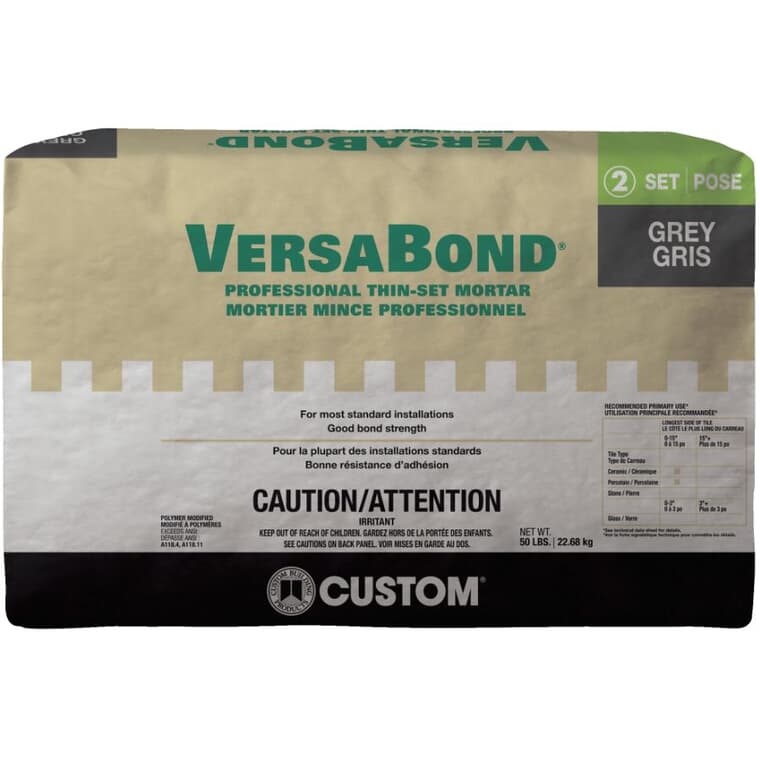 VersaBond Professional Thinset Tile Mortar - Grey, 50 lb