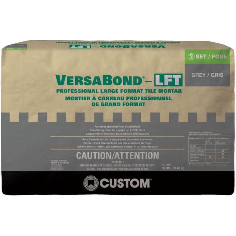 VersaBond Professional Large Format Tile Mortar - Grey, 50 lb
