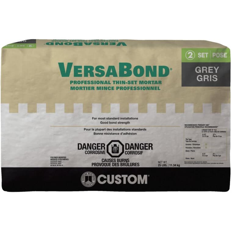 VersaBond Professional Thinset Tile Mortar - Grey, 25 lb