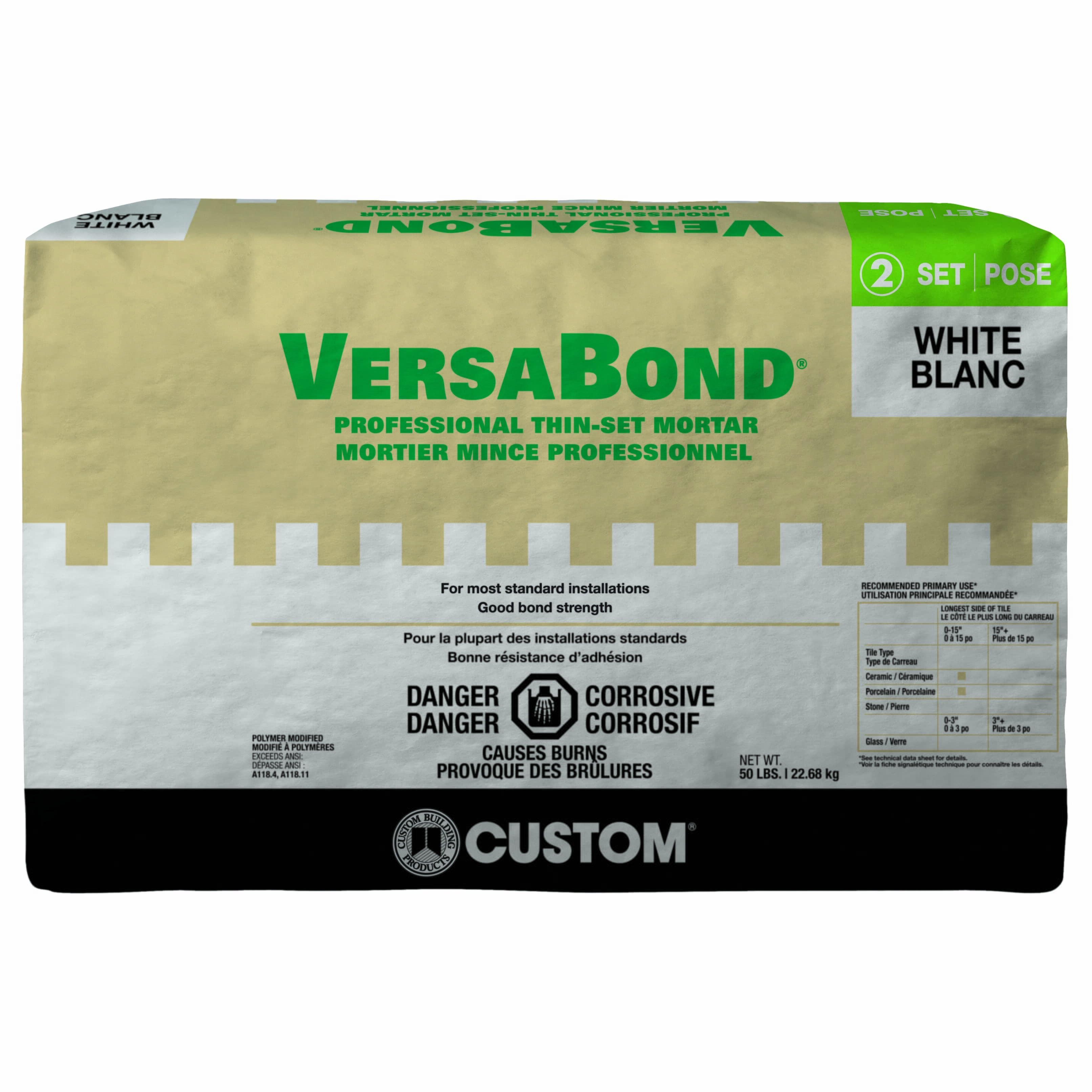 Versabond CUSTOM BUILDING PRODUCTS VersaBond Professional Thinset Tile Mortar ...