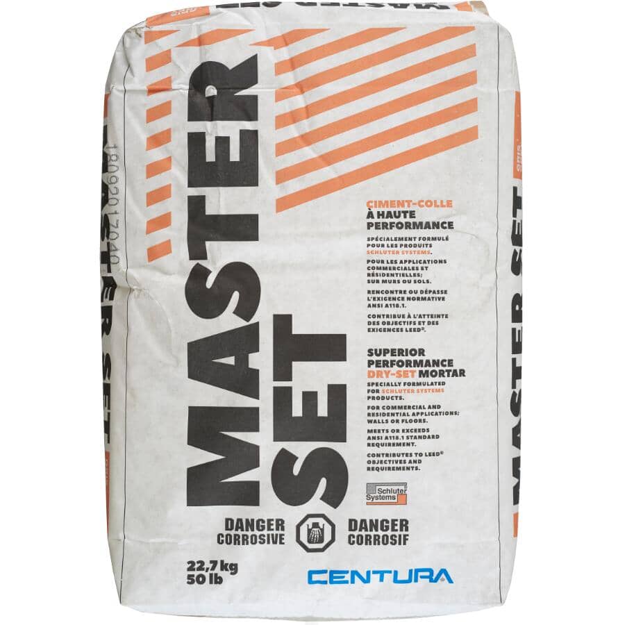 CENTURA:Mortier à séchage rapide Master Set de performance supérieure pour carreaux, gris, 50 lb