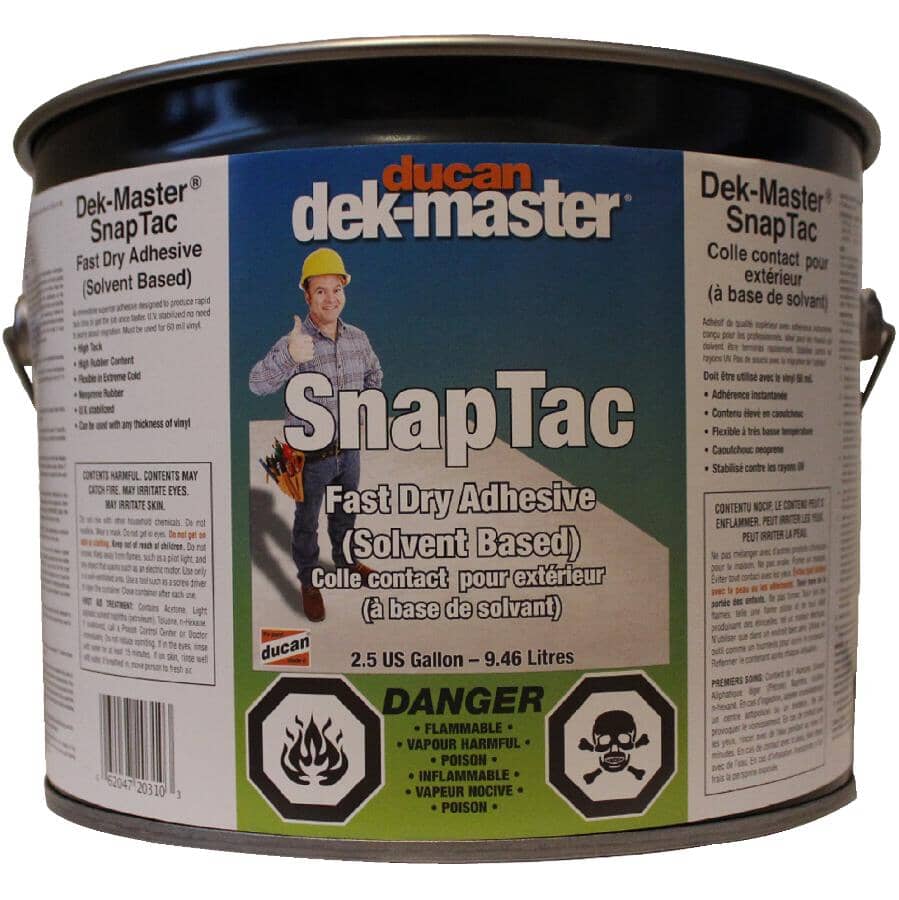 DUCAN:Adhésif à séchage rapide SnapTac Dek-Master, 2,5 gallons