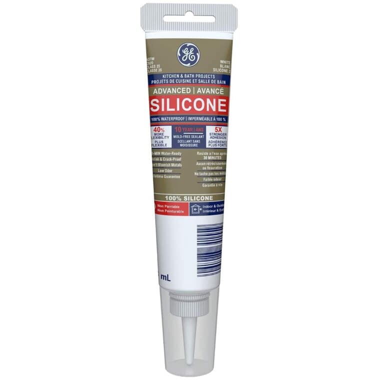 Scellant Silicone II pour cuisine et salle de bain, blanc, 82,8 ml