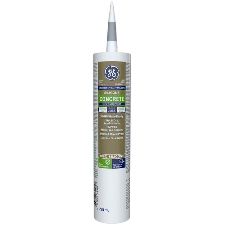 Concrete & Masonry Silicone II Sealant - Light Grey, 298 ml