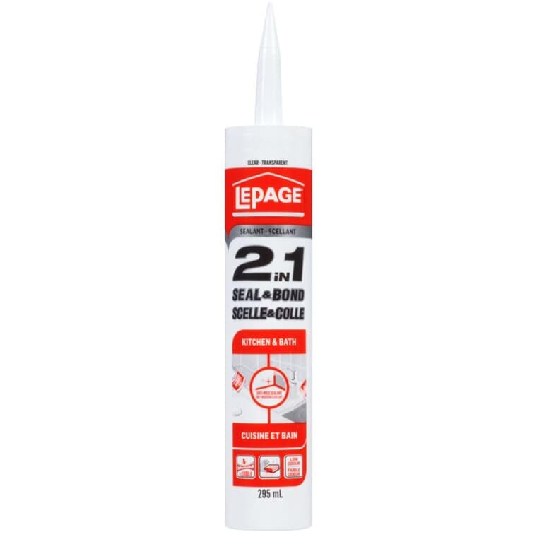 2 in 1 Seal & Bond Kitchen & Bath Acrylic Sealant - Clear, 295 ml