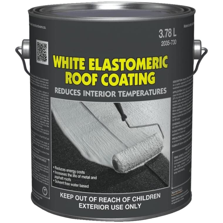 Elastomeric Roof Coating - White, 3.78 L