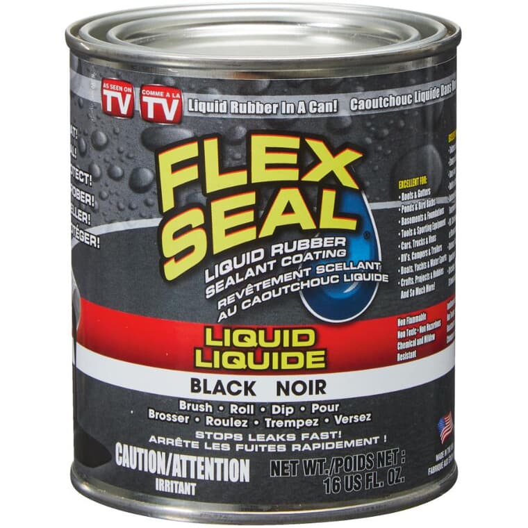 Liquid Rubber Sealant Coating - Black, 16 oz