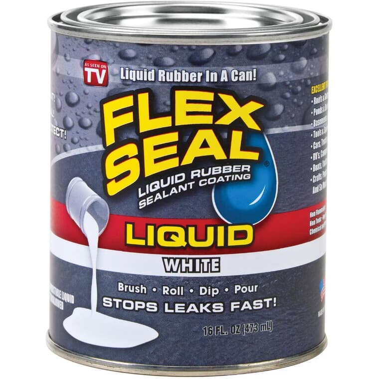 Liquid Rubber Sealant Coating - White, 16 oz