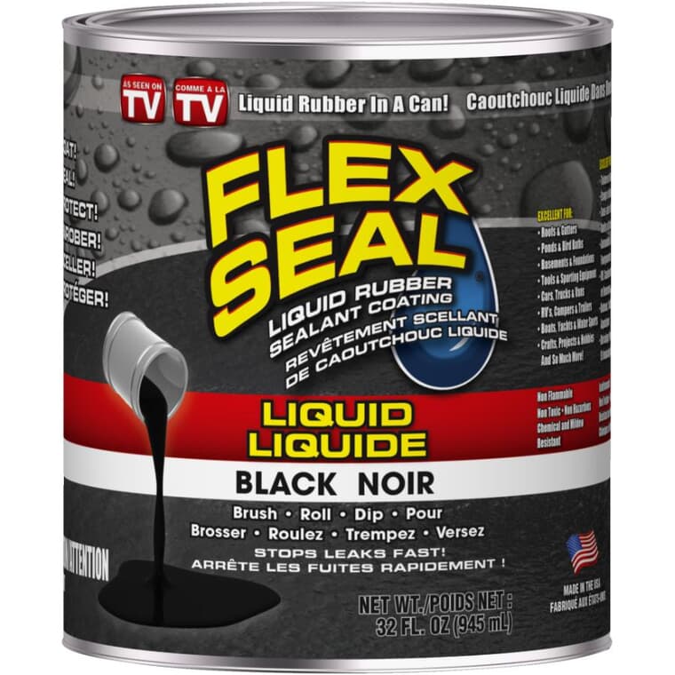 Liquid Rubber Sealant Coating - Black, 32 oz