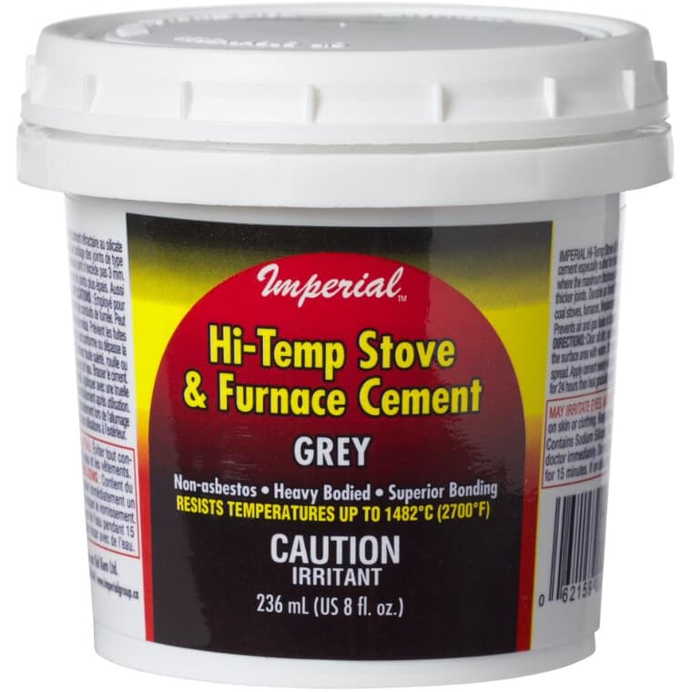 Hi-Temp Stove & Furnace Cement - 236 ml, Grey