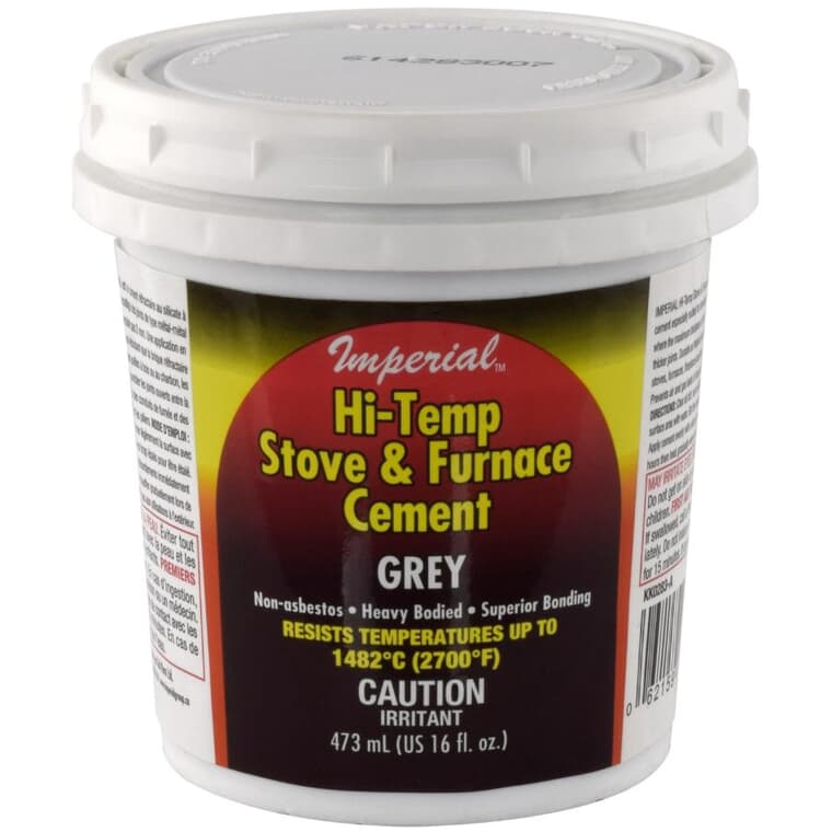 Hi-Temp Stove & Furnace Cement - 473 ml, Grey